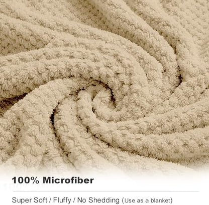 8-Piece Bath Towel Set, 2 Extra Large Bath Towel Sheets, 2 Hand Towels and 4 Washcloths - Highly Absorbent Quick Dry Microfiber,Ultra Soft Towel Set for Bathroom, Waffle Weave, Pack of 8 (Camel)
