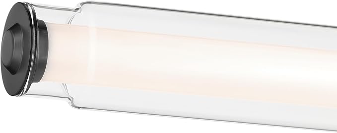 Kichler Laurene LED Bath Bar Light, Black | Linear vanity light with clear glass for bathroom mirrors (26.5" x 5"), 55238BKLED