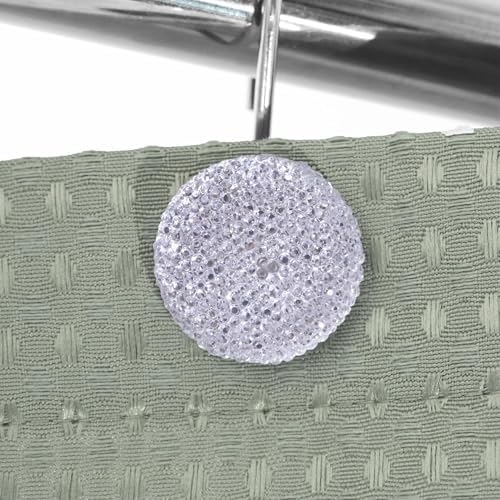 Clear Bling Shower Curtain Hooks: Christmas Bathroom Curtain Rings, 12Pcs
