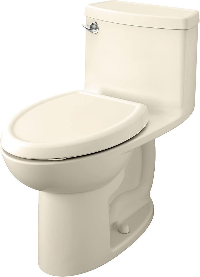 American Standard 2403128.021 Compact Cadet 3, One-Piece Toilet with Slow-Close Seat, Elongated Front, Left-Hand Flush, Bone, 1.28 gpf