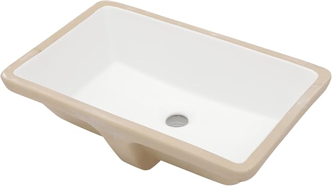 Mocoloo Undermount Bathroom Sink 21 x 13 Inch Rectangle Porcelain White Vessel Ceramic Bathroom Sink 7 Inch Deep Basin with Overflow Lavatory Vanity Top Under Mounted the Counter