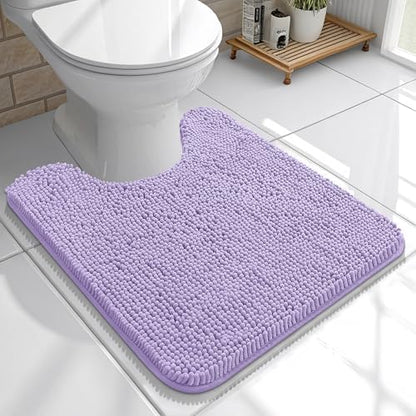 OLANLY Toilet Rugs U-Shaped 20x20, Soft Absorbent Chenille Contour Rugs