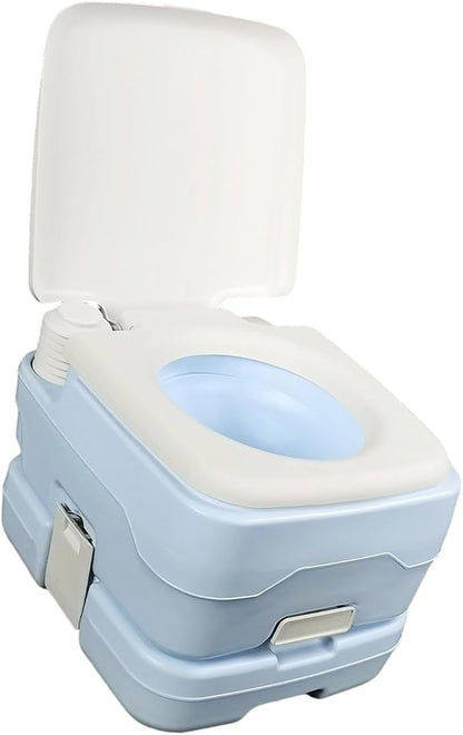 Transportable Sanitation Structure 10L Capacity Manual Flush Fan T Shape Sprinkle Inflexible POLYETHYLENE Substance for Outdoor Entertainment Transportable Toilet