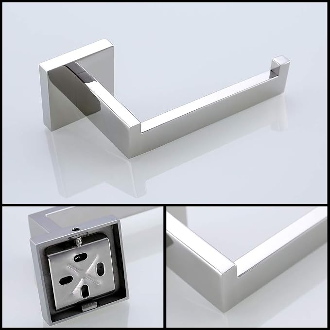 TURS Bathroom Accessory Set Polished Towel Ring Set Stainless Steel Toilet Paper Holder Towel Ring Robe Hook Wall Mount