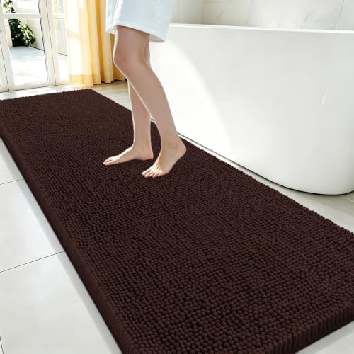 Smiry Bathroom Rugs 70X24, Luxury Chenille Extra Soft Absorbent Bath Mat