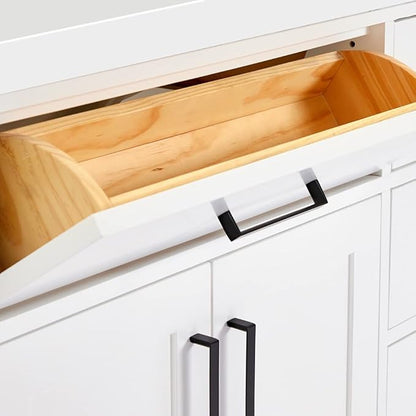 ARIEL Hepburn 72-inch Bathroom Vanity with Sink,Solid Wood, 1.5-inch Pure White Quartz Countertop & Backsplash, Double Oval Porcelain Sink, 4 Soft Closing Doors, 6 Dovetail Drawers, White