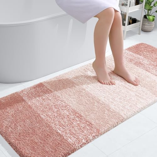 OLANLY Bathroom Runner Rug 54x24, Extra Soft Absorbent Microfiber Bath Rugs