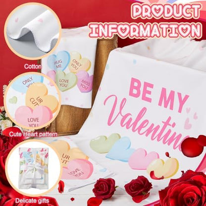 Peryiter 3 Pack Valentine Heart Decorative Bath Towel Set
