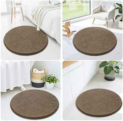 Smiry Round Bathroom Rugs 24X24, Chenille Extra Soft Absorbent Bath Mat