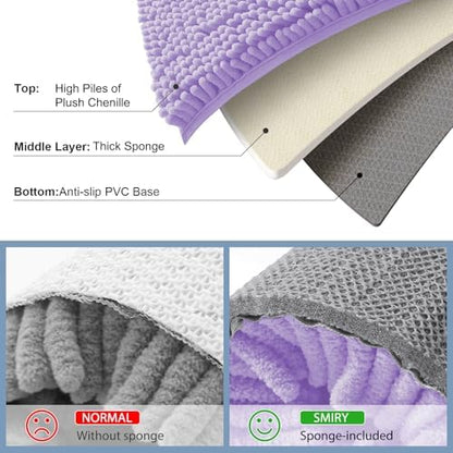 Smiry Bathroom Rugs 36X24, Luxury Chenille Extra Soft Absorbent Bath Mat