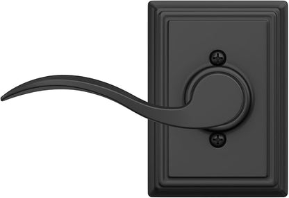 SCHLAGE Accent Lever with Addison Trim Non-Turning Lock in Matte Black - Left Handed - F170 ACC 622 ADD LH