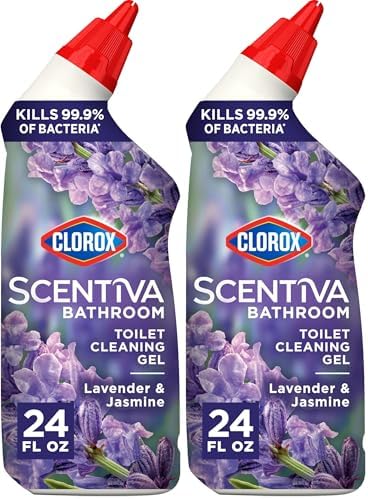 Clorox Scentiva Bathroom Toilet Cleaning Gel, Lavender and Jasmine, 24 Fluid Ounces (Pack of 2)