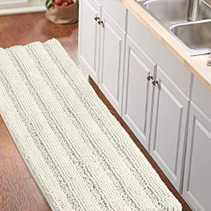 Turquoize Bathroom Runner Rug 20"x59", Soft Absorbent Chenille Bath Rug