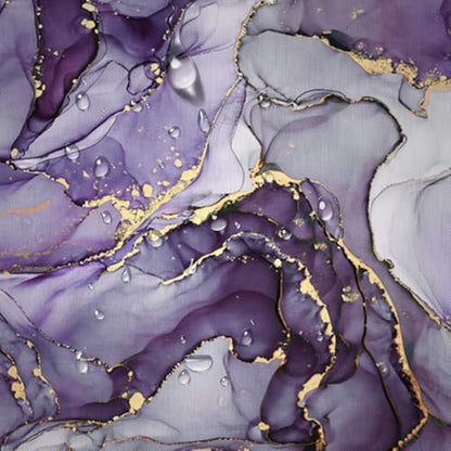 NBVKO 4Pcs Luxury Purple Marble Pattern Shower Curtain Set with 12 Hooks Non-Slip Rugs,Toilet Lid Cover and Bath Mat, Stylish Bathroom Decor for Hotel & Home Bathroom
