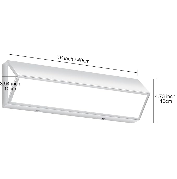 16-Inch LED Modern Bathroom Vanity Light Fixtures, Chrome Modern Acrylic Bathroom Wall Lighting Fixtures Over Mirror (Cool White 6000K)