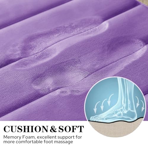 BYSURE Lavender Memory Foam Bathroom Rug Set 3 Piece