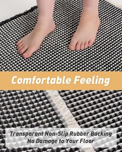 Upgraded Waffle Bath Mat Ultra Absorbent Non Slip Bathroom Mat, 17" x 24"