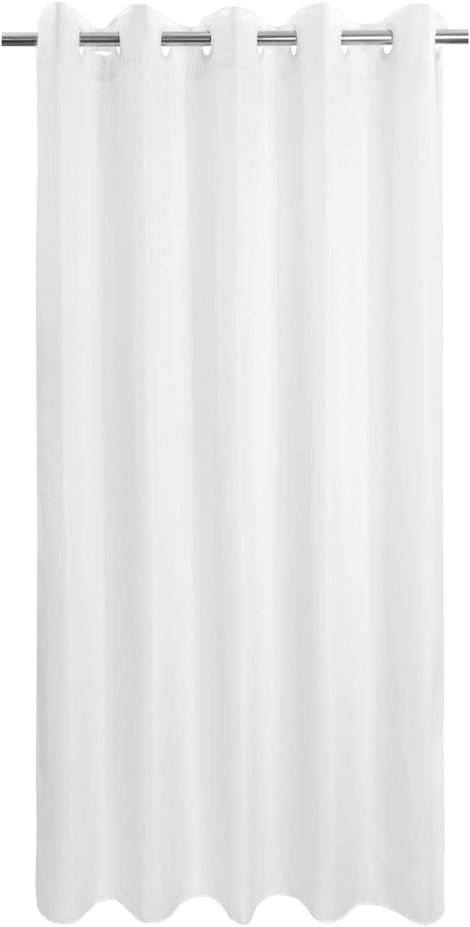 River Dream Extra Long No Hook Shower Curtain or Liner 71x98, White | Soft Microfiber, Bottom Magnets, XL Waterproof Fabric Shower Curtain Set, Machine Washable, 71W x 98H