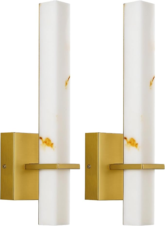 15 inch Gold Wall Sconces Hardwired LED Wall Sconces Set of Two Modern Bathroom Sconce 5CCT Dimmable Bathroom Vanity Light for Mirror Living Room Hallway