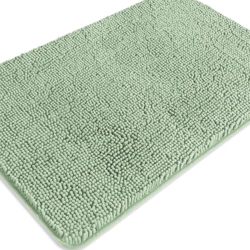 Sea Foam Bathroom Rugs – Absorbent and Washable Bath Mat, Non-Slip, Thick Soft Chenille Bath Rugs for Bathroom Floor, Shower, Sink - 24" x 36"