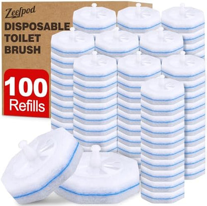 100 Pack Toilet Brush Refills, Disposable Toilet Cleaning Pads