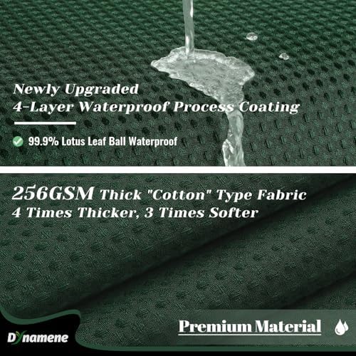 Dynamene Long Waffle Shower Curtain 256 GSM Heavy Fabric 72x80 Dark Green
