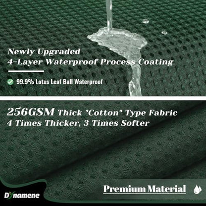 Dynamene Stall Waffle Shower Curtain 256 GSM Heavy Fabric 48x72 Dark Green