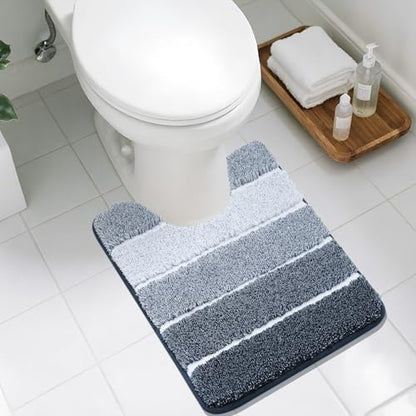 COSY HOMEER Toilet Rugs U-Shaped 24"x20", Ultra Soft Absorbent Bath Mat