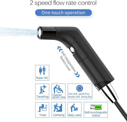 2Clean Portable Bidet, Portable Bidet for Travel, Travel Bidet Portable Sprayer, Portable Bidet for Women, Bidet Portable for Personal Care, Portable Bidet for Toilet, Electric Portable Bidet for Men