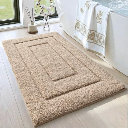 DEXI Bathroom Rugs 36x24, Non-Slip and Absorbent Bath Mat, Beige