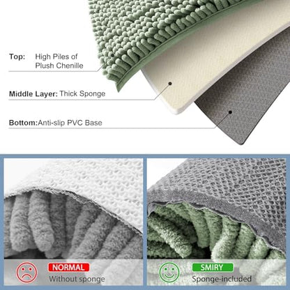 Smiry Bathroom Rugs 44X32, Luxury Chenille Extra Soft Absorbent Bath Mat
