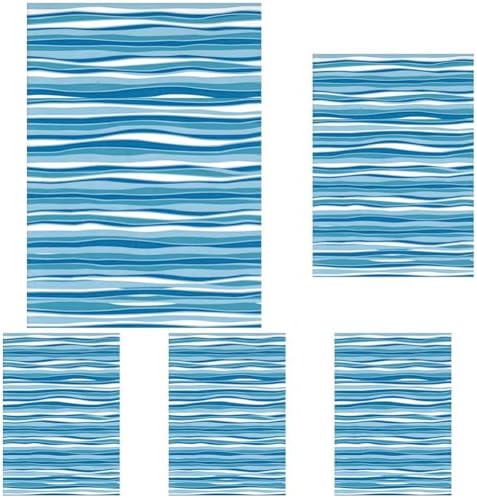 Con-Tact Brand Creative Covering, Self-Adhesive Shelf Liner, Multi-Purpose Vinyl Drawer Liner, Easy to Use and Apply, 18'' X 9', Wave Marina (Pack of 5)