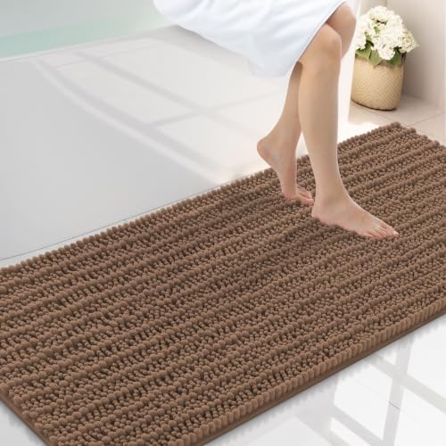 Smiry Bathroom Rugs 59X24, Extra Soft Rubber Backing Chenille Bath Mats