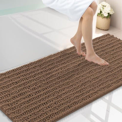 Smiry Bathroom Rugs 59X24, Extra Soft Rubber Backing Chenille Bath Mats