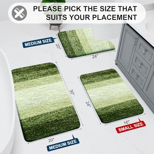 Arotive Microfiber Bathroom Rugs, Shaggy Soft Absorbent Bath Rug, 30x20
