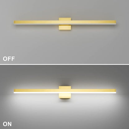 Aipsun Gold Bathroom Light Fixtures 40inch Modern LED Vanity Light for Bathroom Gold Vanity Lights Fixtures 5500K