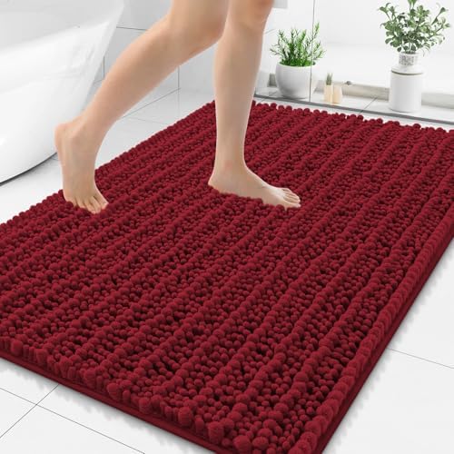 Smiry Bathroom Rugs 48X32, Extra Soft Rubber Backing Chenille Bath Mats