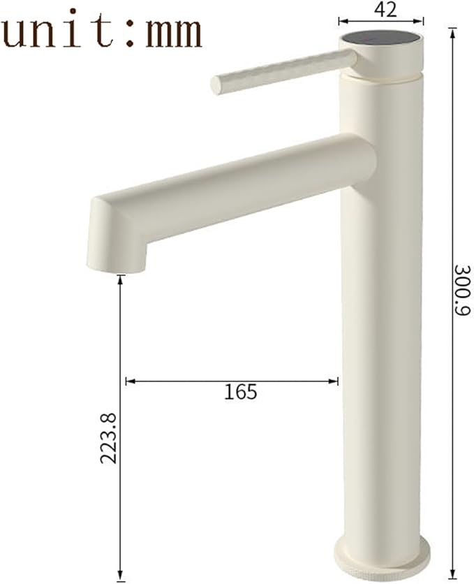 BiaoTeng One Hole Bathroom Faucet White High 2 Function Hot and Cold Brass Bathroom Faucet 1 Hole Single Handle