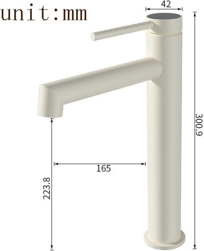 BiaoTeng Brushed Gold Bathroom Faucets Single Handle High 2 Function Hot and Cold Brass Faucet for Bathroom Sink One Hole