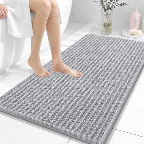 OLANLY Bathroom Rugs 44x24, Thick Soft Absorbent Chenille Bath Rugs