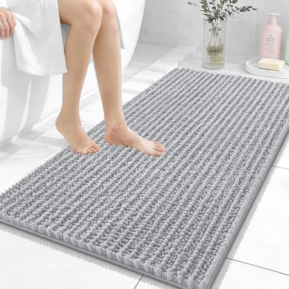 OLANLY Bathroom Rugs 44x24, Thick Soft Absorbent Chenille Bath Rugs