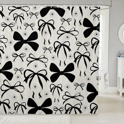 jejeloiu Cute Bowknot Shower Curtain 72"x72" Bathroom