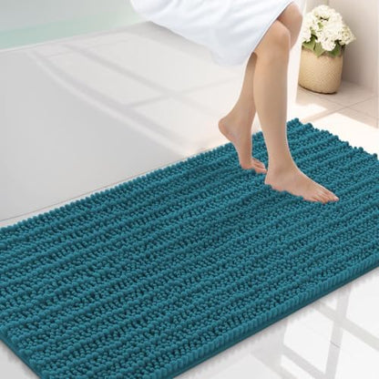 Smiry Bathroom Rugs 44X24, Extra Soft Rubber Backing Chenille Bath Mats