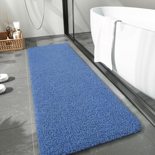 LOCHAS Bathroom Rug Runner 24x70 Inch, Bath Rugs Non Slip, Blue