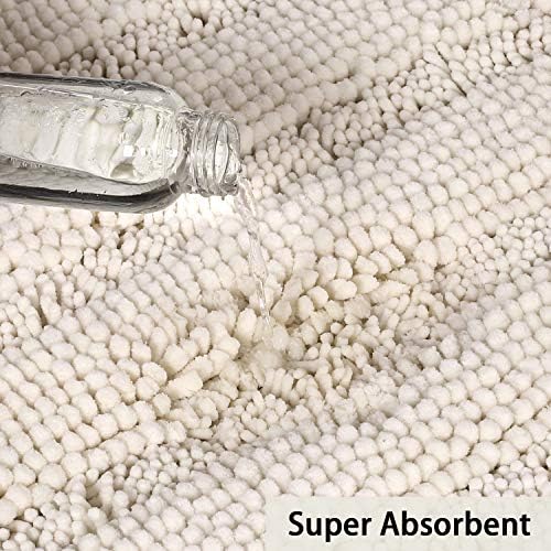 2 Piece Bathroom Rug Set with Toilet Mat, Soft Absorbent Chenille, Non-Slip