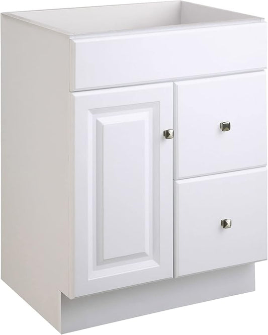 Design House Wyndham 24 Inch Bathroom Vanity, Ready to Assemble, Solid Wood, White, 597161