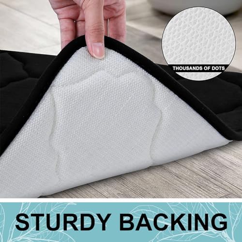 OLANLY Memory Foam Bath Mat Rug 40x32, Ultra Soft Bathroom Rugs, Black