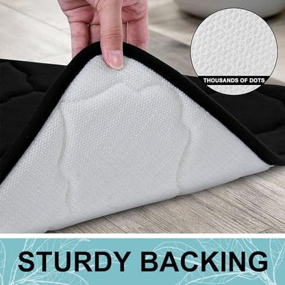 OLANLY Memory Foam Bath Mat Rug 40x32, Ultra Soft Bathroom Rugs, Black