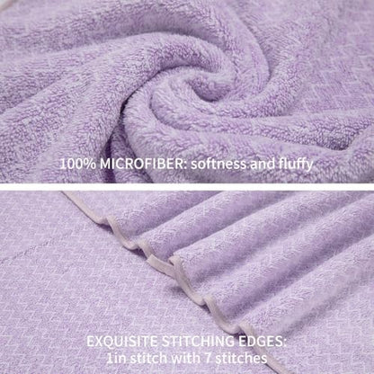 Ultra Soft Bath Towel Set,12 Piece (4 Bath Towels,4 Hand Towels,4 Washcloths) Family Bathroom Towels Set with Hanging Loop,Quick Dry Extra Absorbent Shower Towel for Bathroom,Hotel,Spa-Light Purple