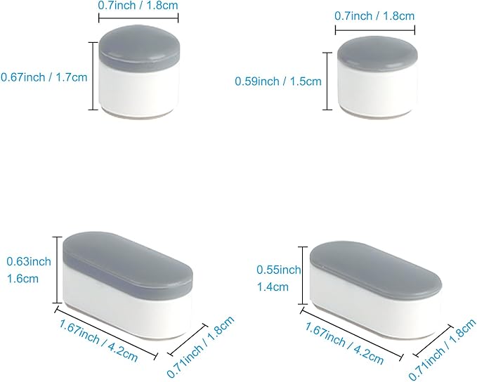 Hibbent 10 Pieces Toilet Seat Bumpers, Universal Buffer Toilet Lid Rubber Bumpers Each One with 2 Thickness TPE Pads(2 Heights) Strong Adhesive Bidet Bumpers Used for Home, Hotel, Hospital